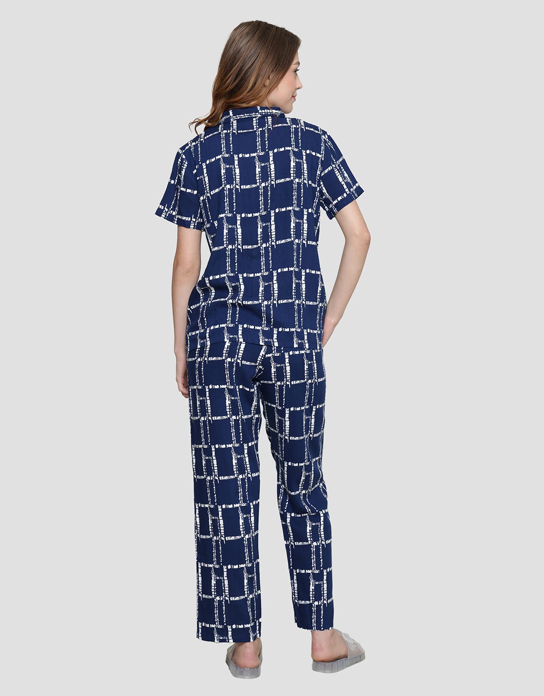 Nevada Abstract Check Set Piyama Wanita
