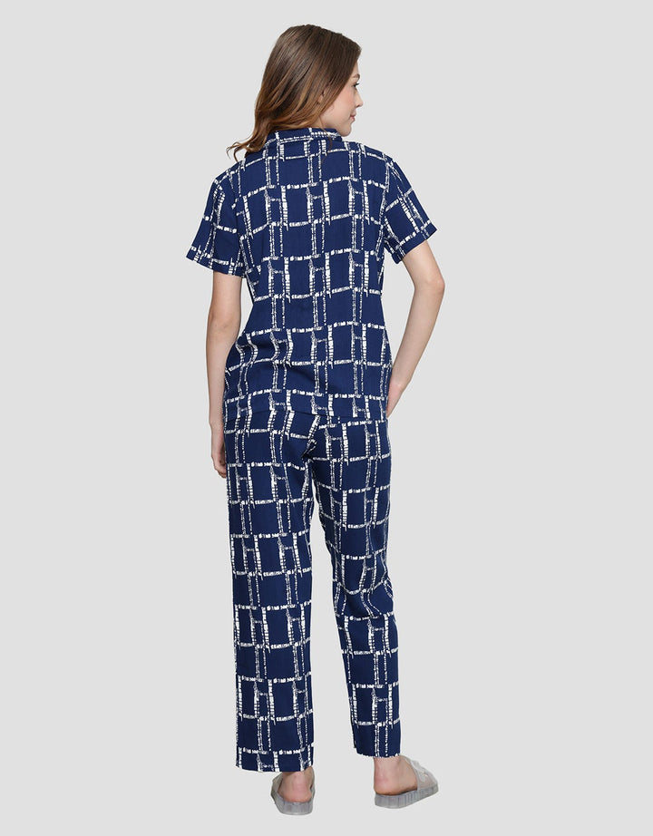 Nevada Abstract Check Set Piyama Wanita