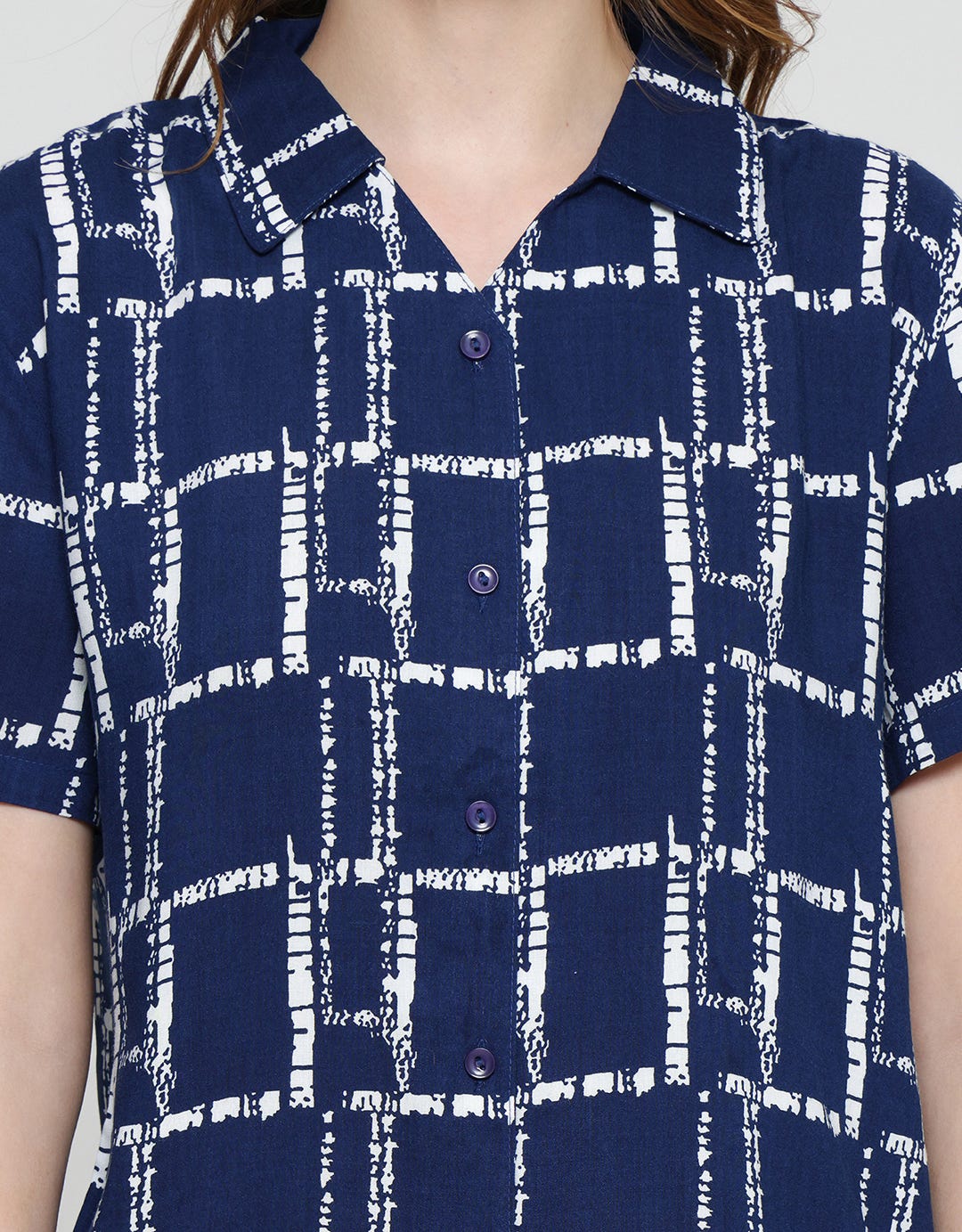 Nevada Abstract Check Set Piyama Wanita