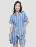 Nevada Stripe Print Women's Pajama Set