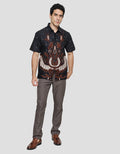 Arjuna Weda Hem Body Fit Batik Sayap Garuda Kencana Pria