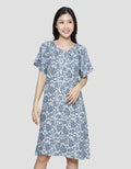 St. Yves Floral Midi Dress Intimate Wanita