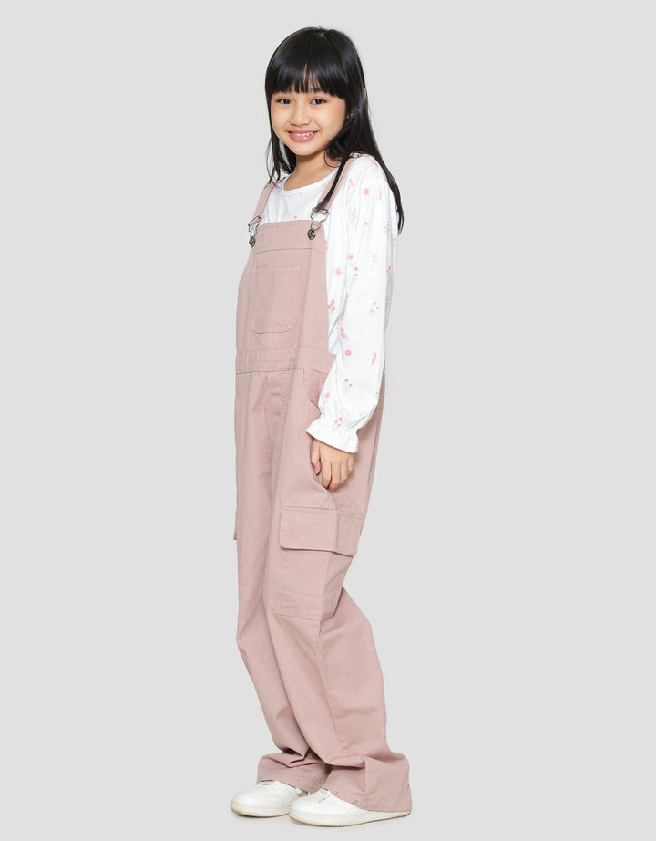 Nevada Overall Woven Ala Denim Back Pocket Celana Panjang Anak Perempuan