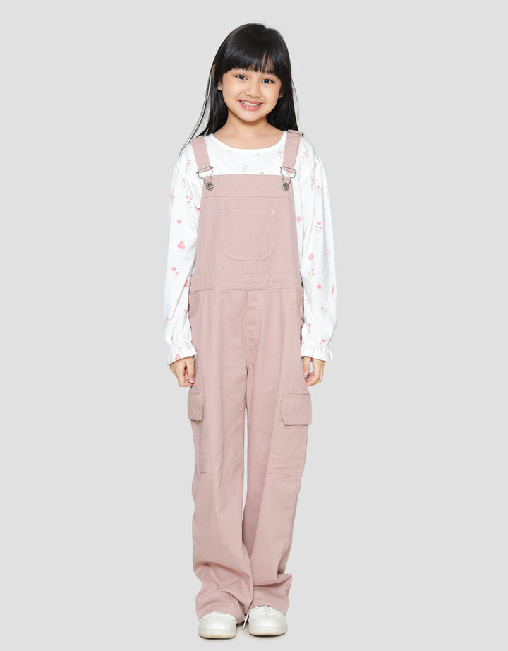 Nevada Overall Woven Ala Denim Back Pocket Celana Panjang Anak Perempuan