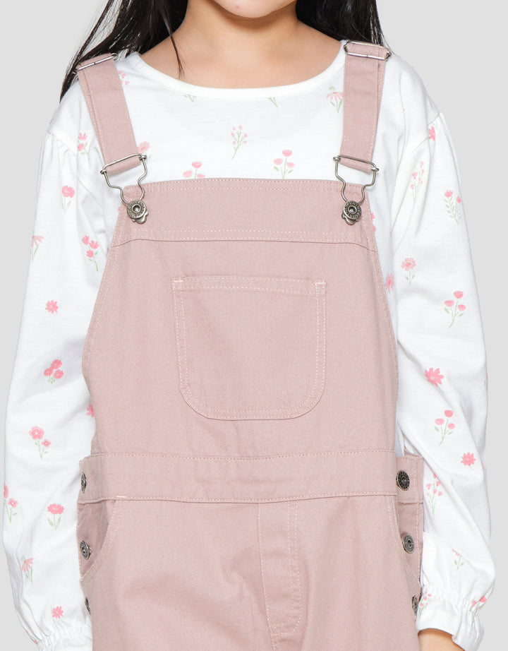 Nevada Overall Woven Ala Denim Back Pocket Celana Panjang Anak Perempuan