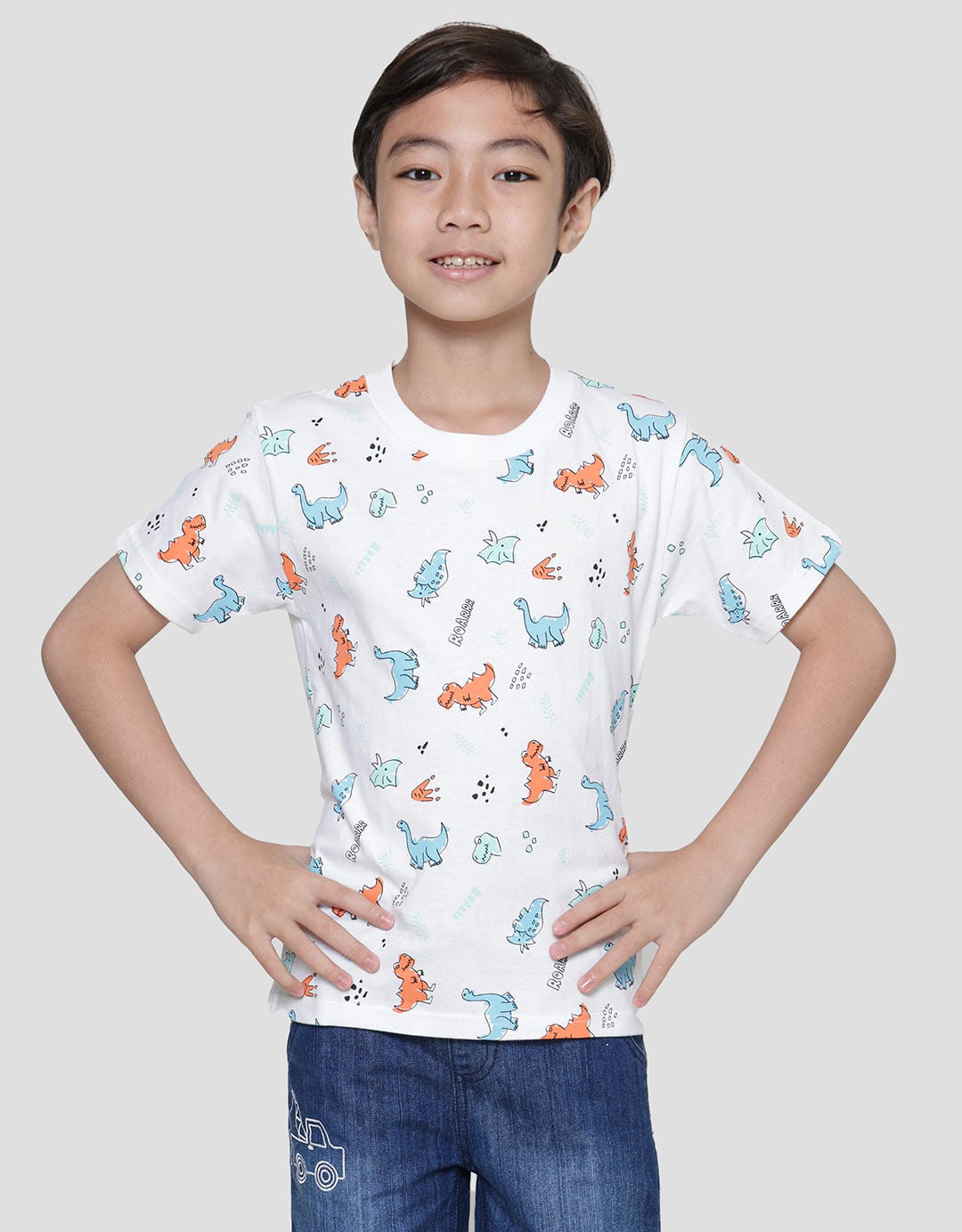 Little M Dino Fullprint Kaos Anak Laki-laki