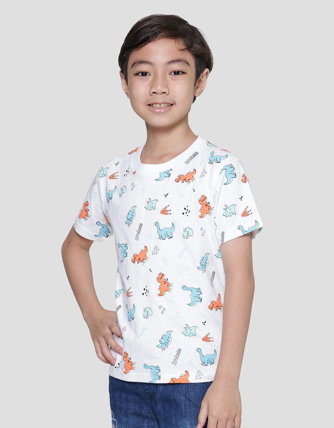 Little M Dino Fullprint Kaos Anak Laki-laki