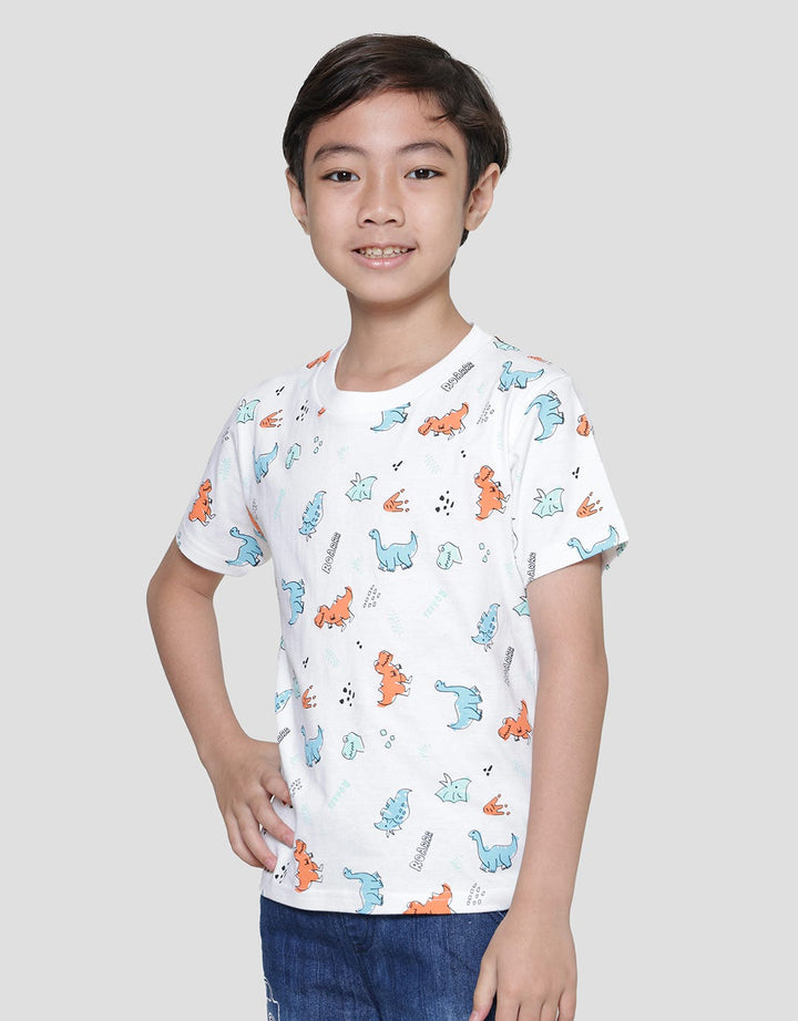 Little M Dino Fullprint Boys T-Shirt