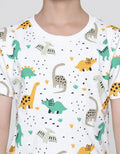 Little M Dino Cart Print Kaos Anak Laki-laki