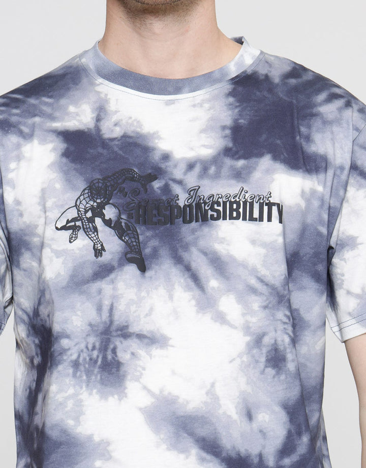 Marvel Spiderman Responsibility With Puff Print Men's T-Shirt