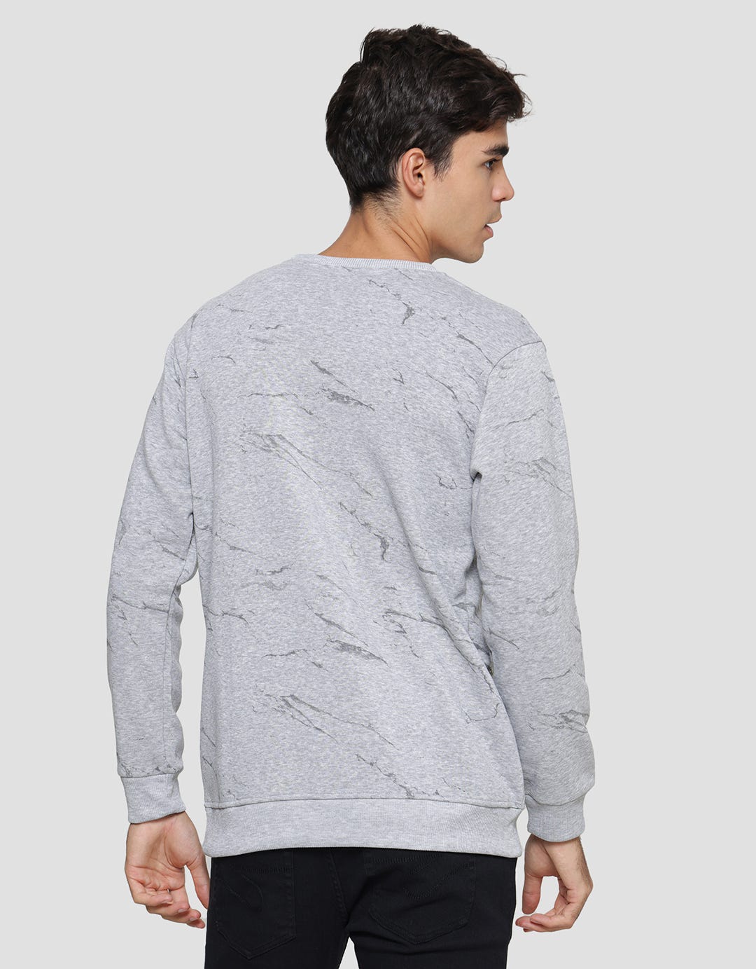Marvel Logo Print Sweater Casual Pria