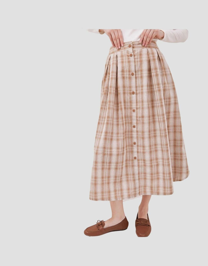 Graphis Rok Kancing Depan Lipit Wanita