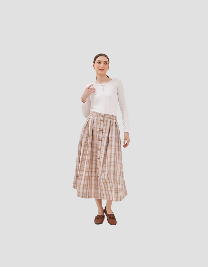 Graphis Rok Kancing Depan Lipit Wanita