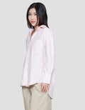 Suko Striped Kemeja Oxford Oversized Wanita