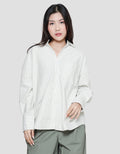 Suko Striped Kemeja Oxford Oversized Wanita