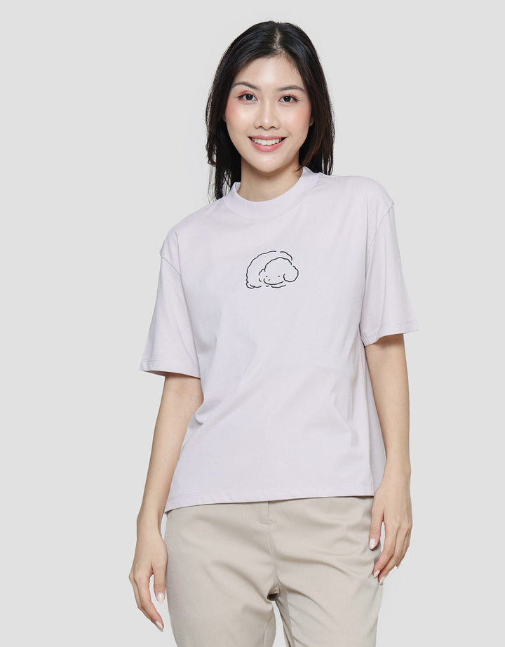 Suko Graphic Print Kaos Oversized Crop Wanita