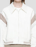 Nevada Jw Nylon Soft Crinkle Varsity Jaket Wanita