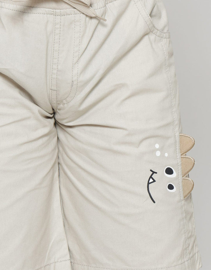 Little M Print Dino Application Baby Canvas Boys Shorts
