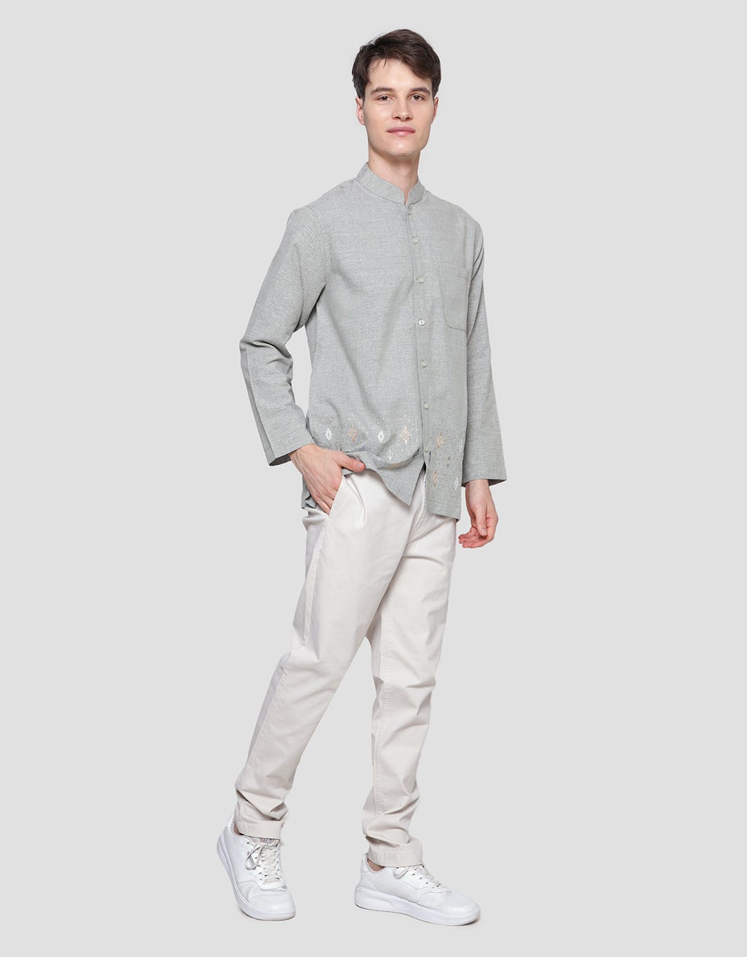 Intresse Tossed Salad Long Koko Shirt for Men