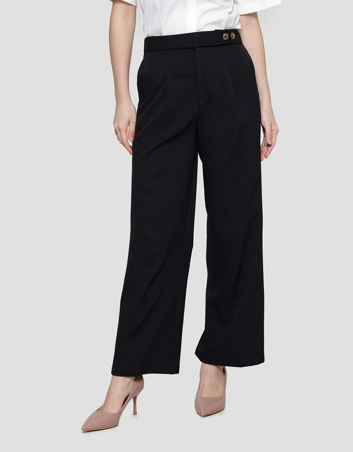 Connexion Coulotte Belt Button Celana Panjang Wanita