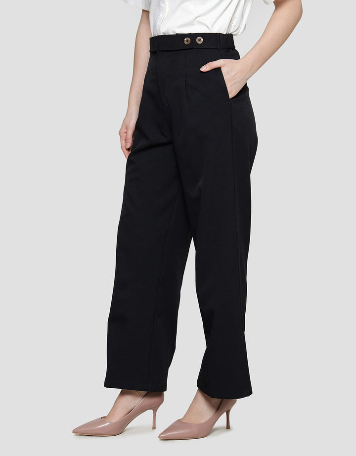 Connexion Coulotte Belt Button Celana Panjang Wanita