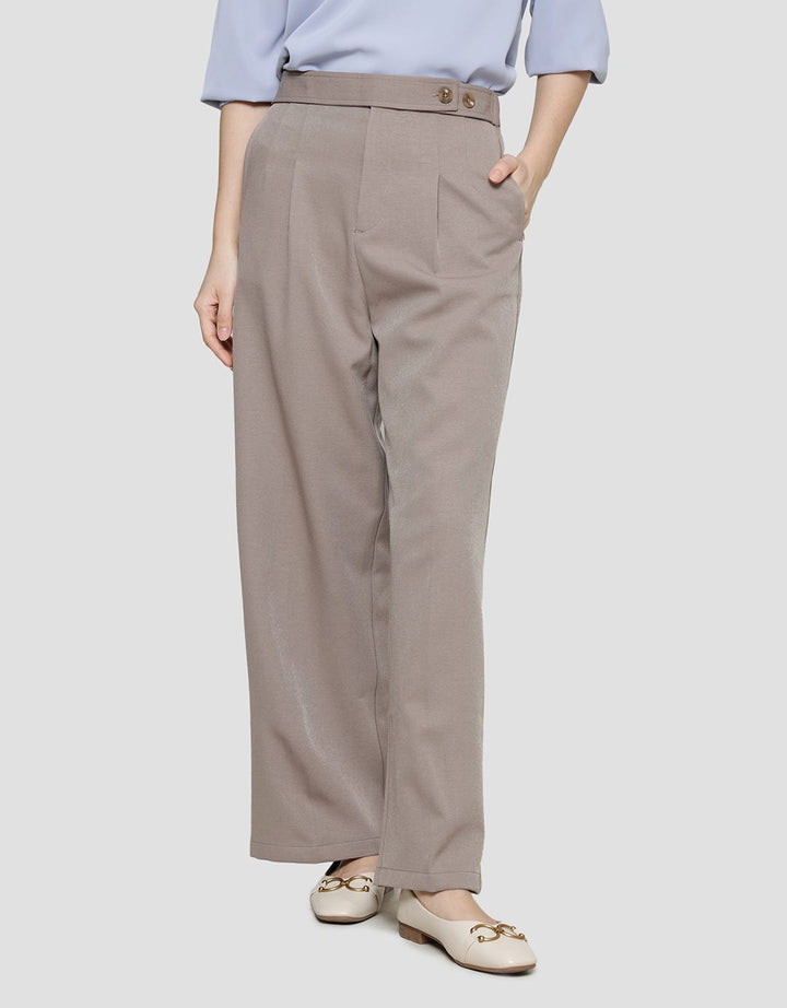 Connexion Coulotte Belt Button Celana Panjang Wanita