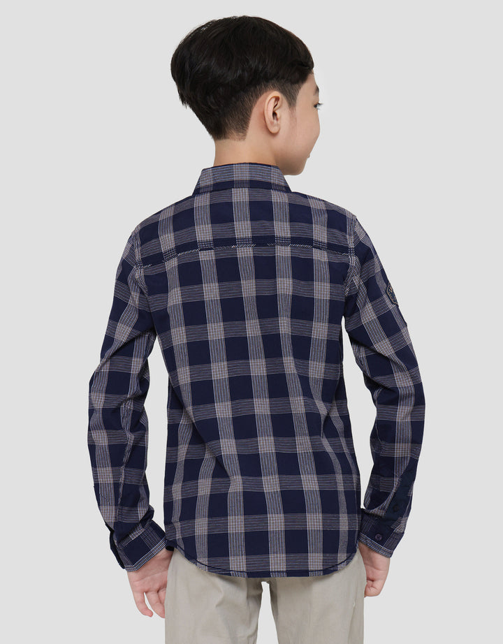 Cardinal Kids Boy Plaid Motif Kemeja Anak Laki-Laki