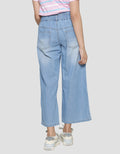 Nevada Wideleg With Buttons Girls Denim Long Pants