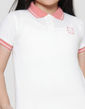 Little M Embro Pol Girls Collar T-Shirt