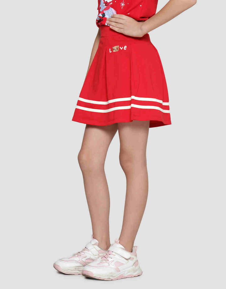 Little M Midi Varsity Bear Rok Anak Perempuan