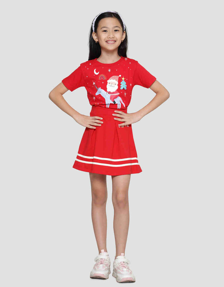 Little M Midi Varsity Bear Rok Anak Perempuan