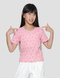 Little M Rib Print 2 Kaos Anak Perempuan