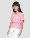 Little M Rib Print 2 Kaos Anak Perempuan