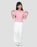Little M Rib Print 2 Kaos Anak Perempuan