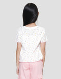 Little M Rib Print 3 Girls T-Shirt