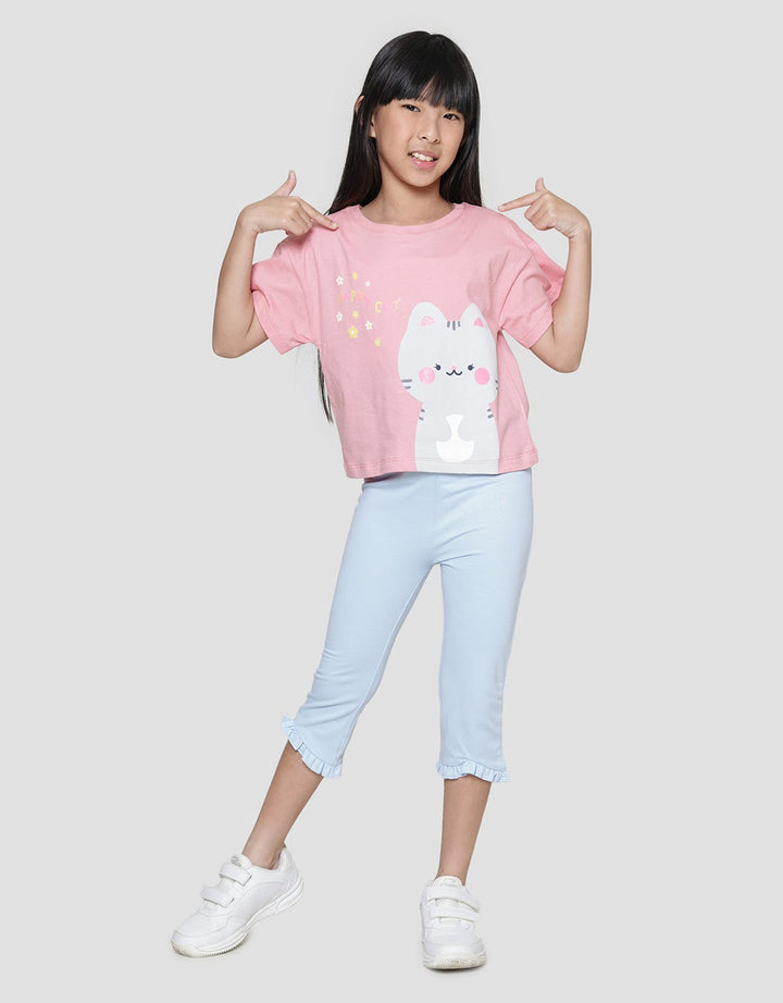 Little M Happy Cat 2 Kaos Anak Perempuan