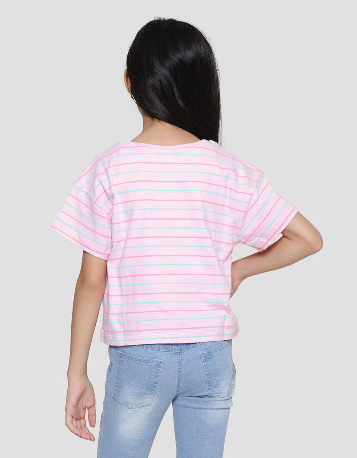 Little M Stripe Dino Kaos Anak Laki-laki