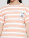 Aero Cute Meow Stripe Kaos Anak Perempuan