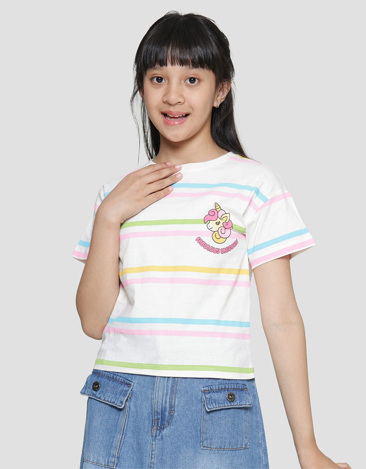 Aero Unicorn Stripe 4 Kaos Anak Perempuan