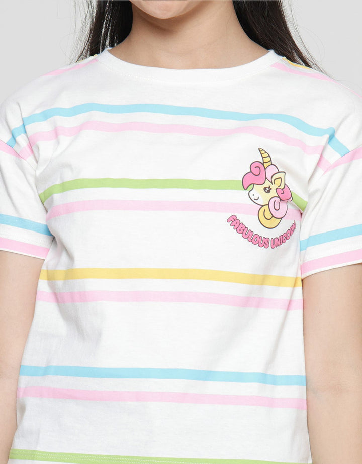 Aero Unicorn Stripe 4 Kaos Anak Perempuan