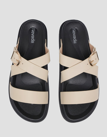 NEVADA STRAP WITH BUCKLE SLIPPER SANDAL WANITA