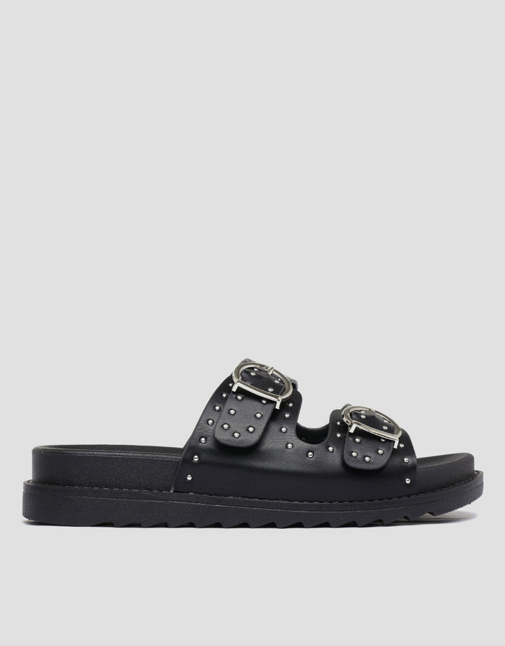 NEVADA BUCKLE STRAP WITH BEADS SLIPPER SANDAL WANITA