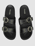 Nevada Buckle Strap With Beads Slipper Sandal Wanita