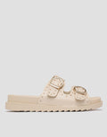 NEVADA BUCKLE STRAP WITH BEADS SLIPPER SANDAL WANITA