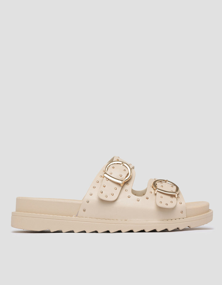 NEVADA BUCKLE STRAP WITH BEADS SLIPPER SANDAL WANITA