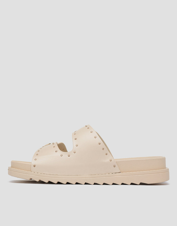 NEVADA BUCKLE STRAP WITH BEADS SLIPPER SANDAL WANITA