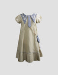 Donita Collar Motif Casual Dress for Girls