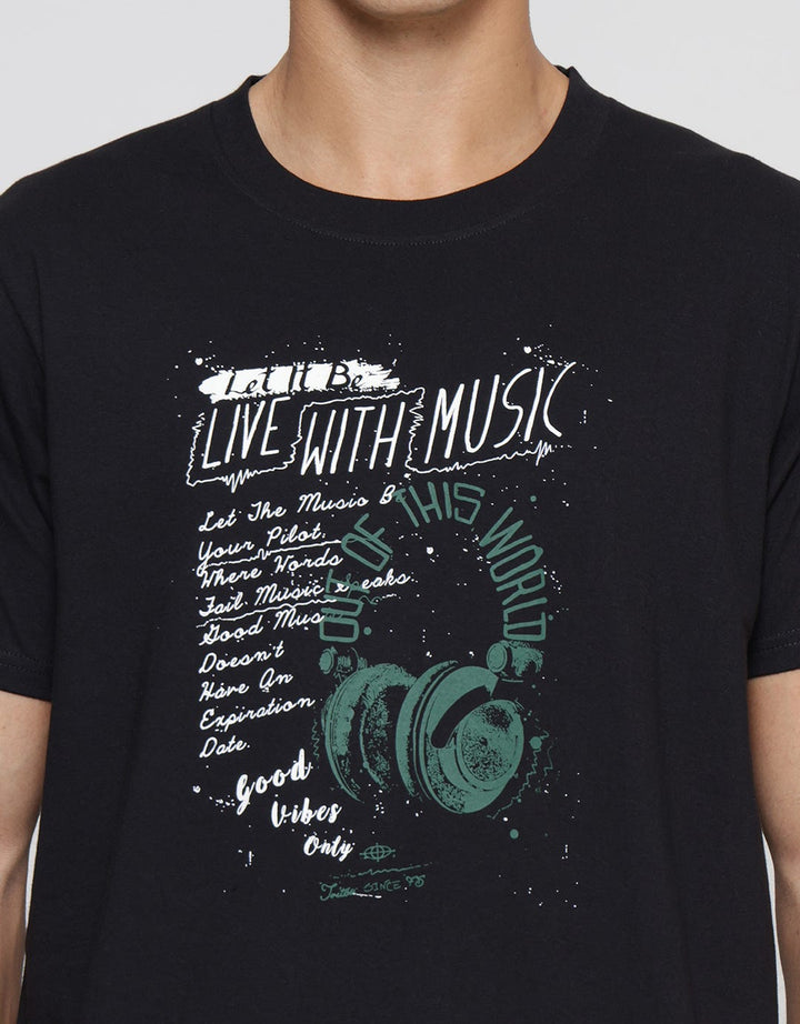 T Zone Music Theme Kaos Casual Pria