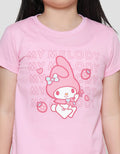 Character My Melody Embos Kaos Lengan Pendek Anak Perempuan