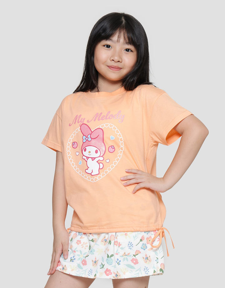 Character My Melody Emboss Girls T-shirt